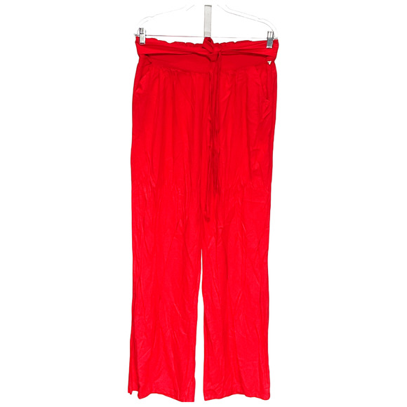 GUESS Women's Red Wide Leg Pants - Picture 1 of 4